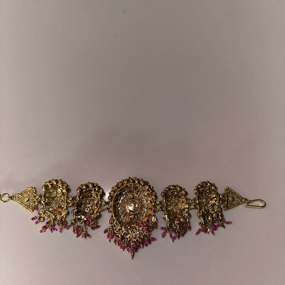 Indian Bollywood wedding party bajuband crystal armlet arm band jewelry - Picture 5 of 6